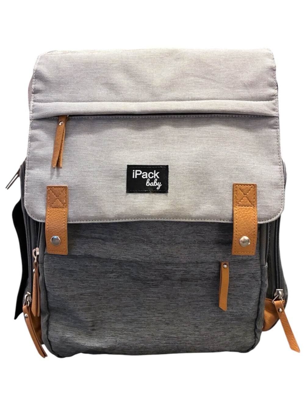 🍼 iPack Baby Diaper Bag Backpack Gray Insulated Pockets